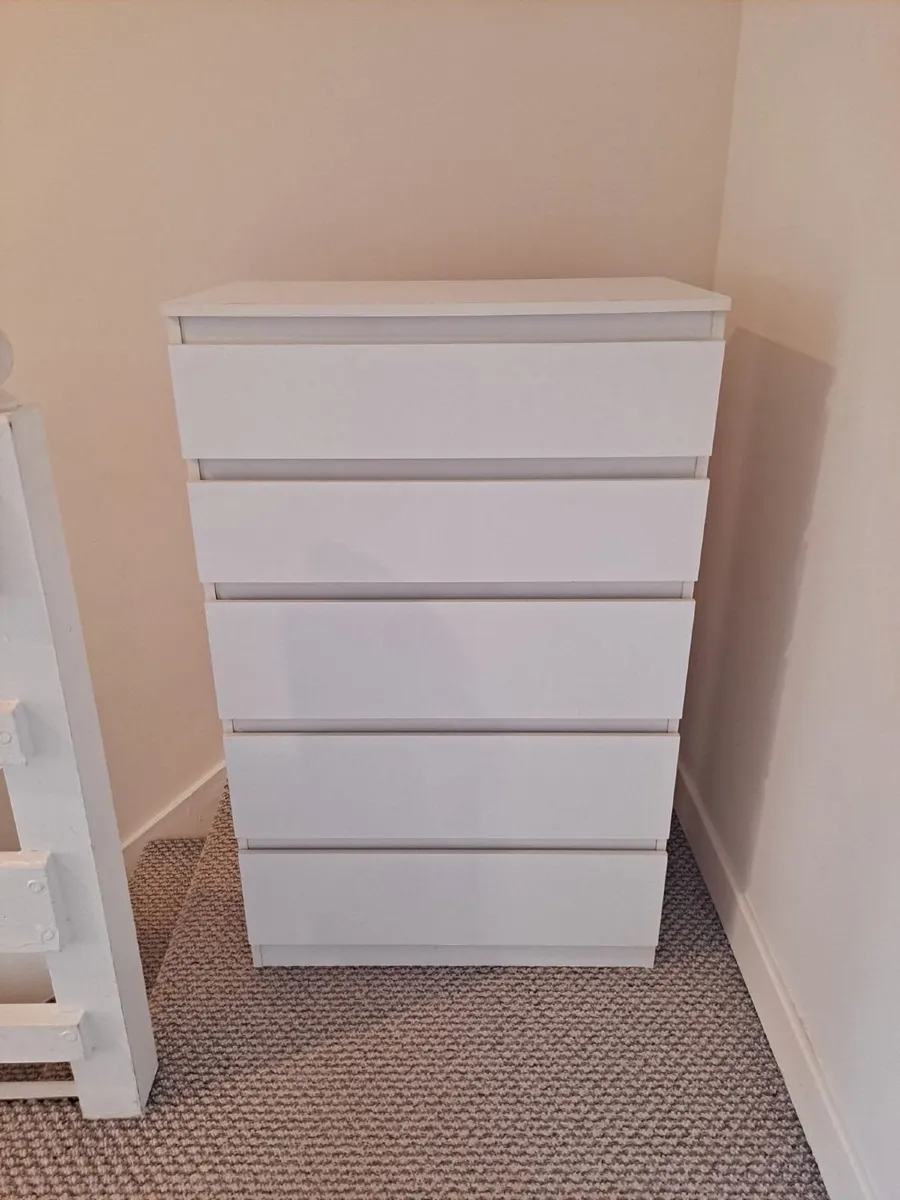 IKEA KULLEN Chest of 5 Drawers – White - Image 1