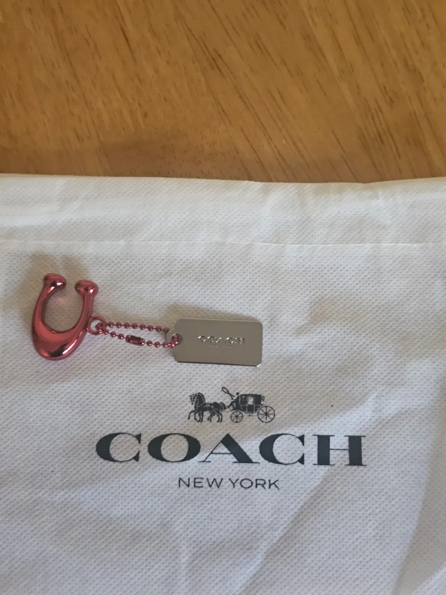 Coach Bag Charms/Tags / Silver & Red Metal/NEW - Image 1
