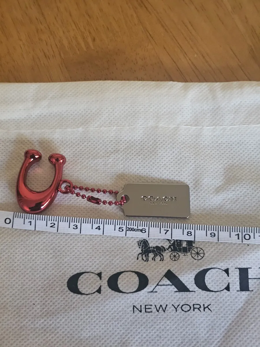 Coach Bag Charms/Tags / Silver & Red Metal/NEW - Image 2
