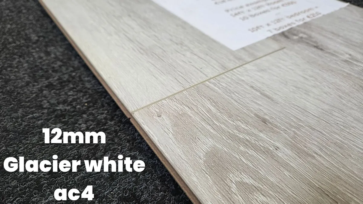 12mm laminated click flooring - Glacier white - Image 3