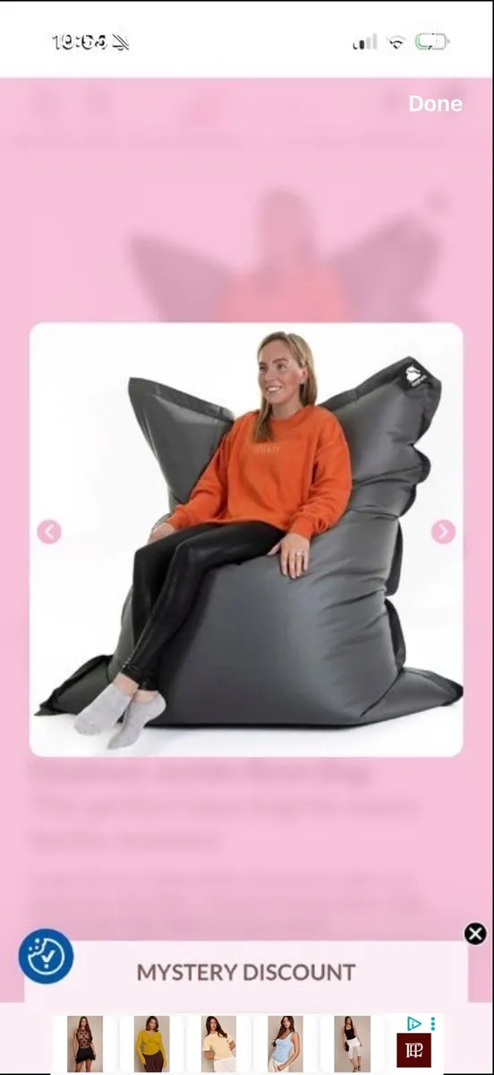 Elephant Living Jumbo Bean Bag in Black - Image 3
