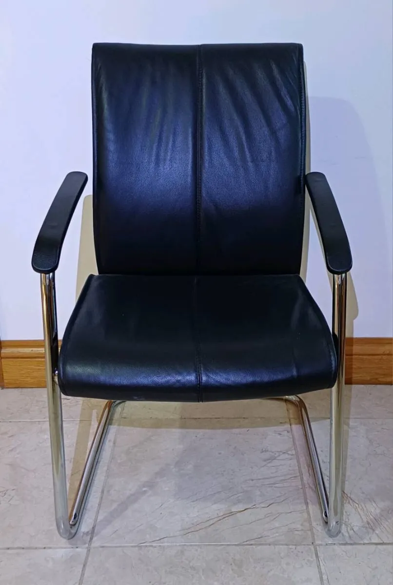 Leather & Chrome Meeting Room Chairs - Image 2