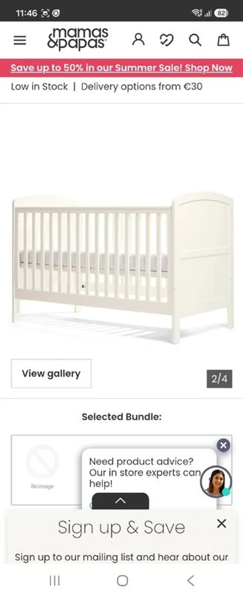 Mamas and Papas Dover Cot Bed - Image 2