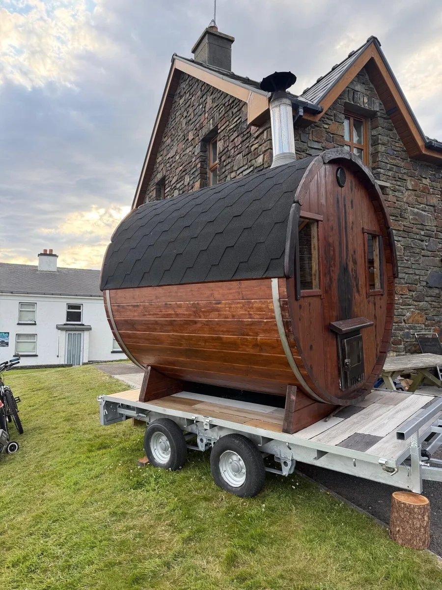 Premium mobile Barrel Sauna on trailer - Image 2