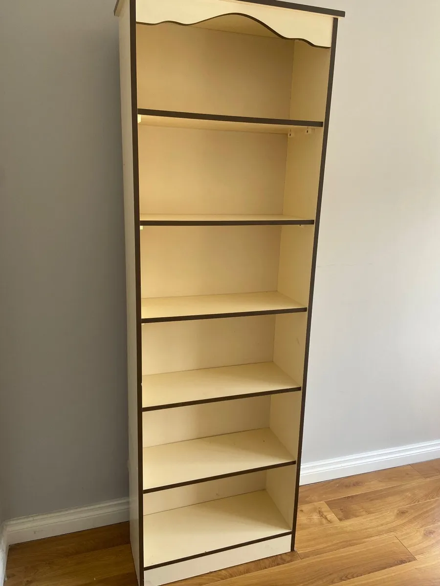 Cream Bookcase with 5 Shelves - Image 1