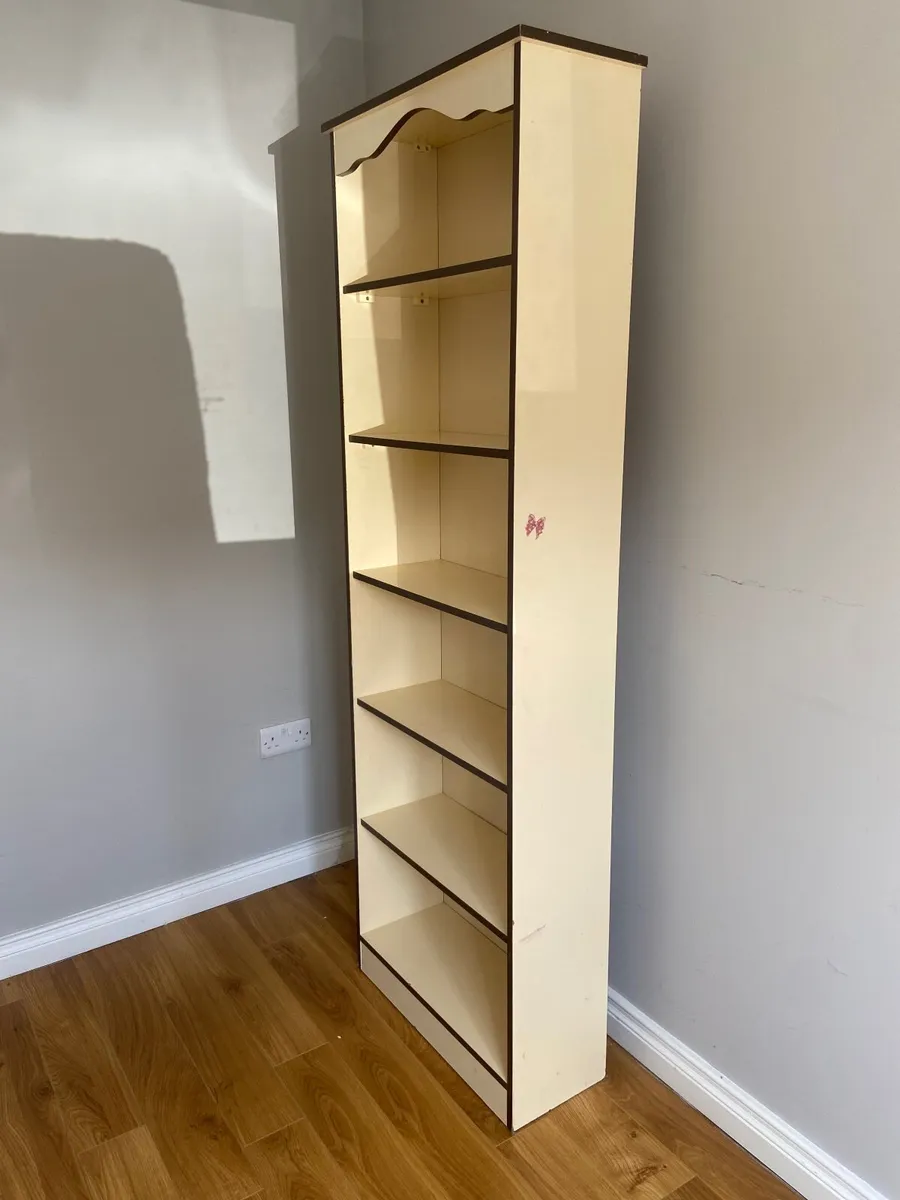 Cream Bookcase with 5 Shelves - Image 2