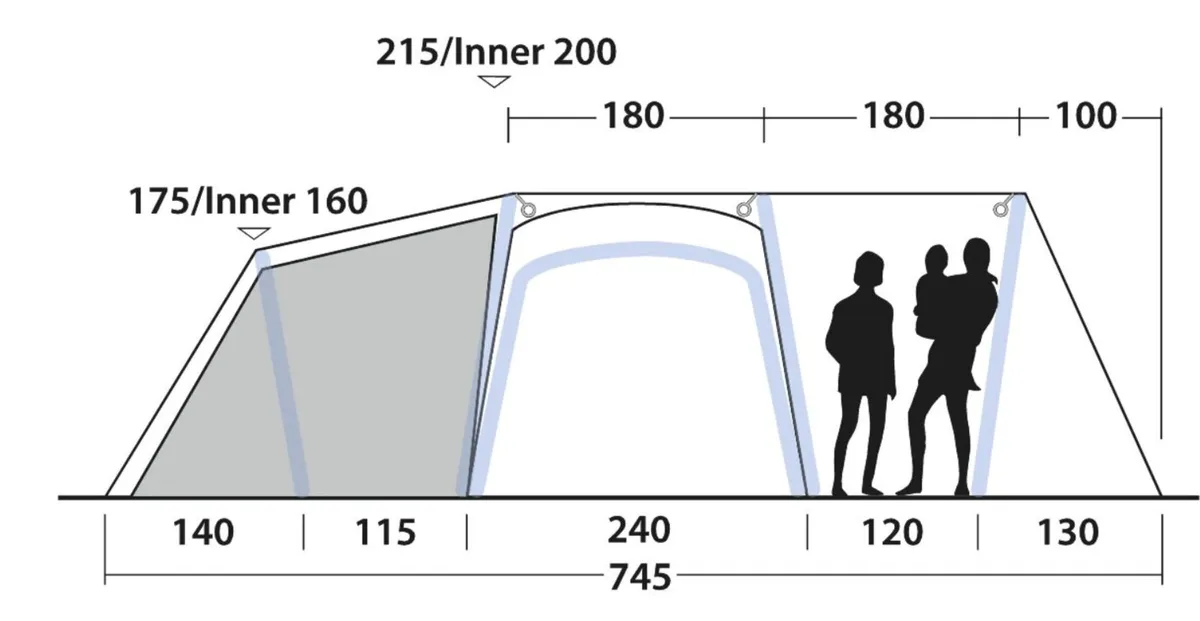 Outwell Airville 6SA 6-Person Air Tent - Image 1