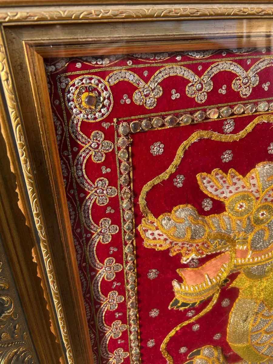 Antique huge hand made tapestry - Image 3