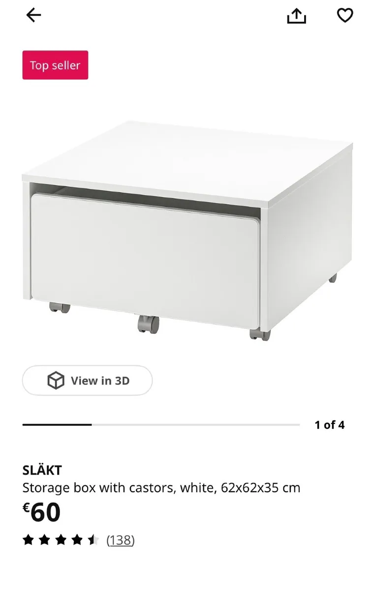 White storage boxes on castors - Image 1