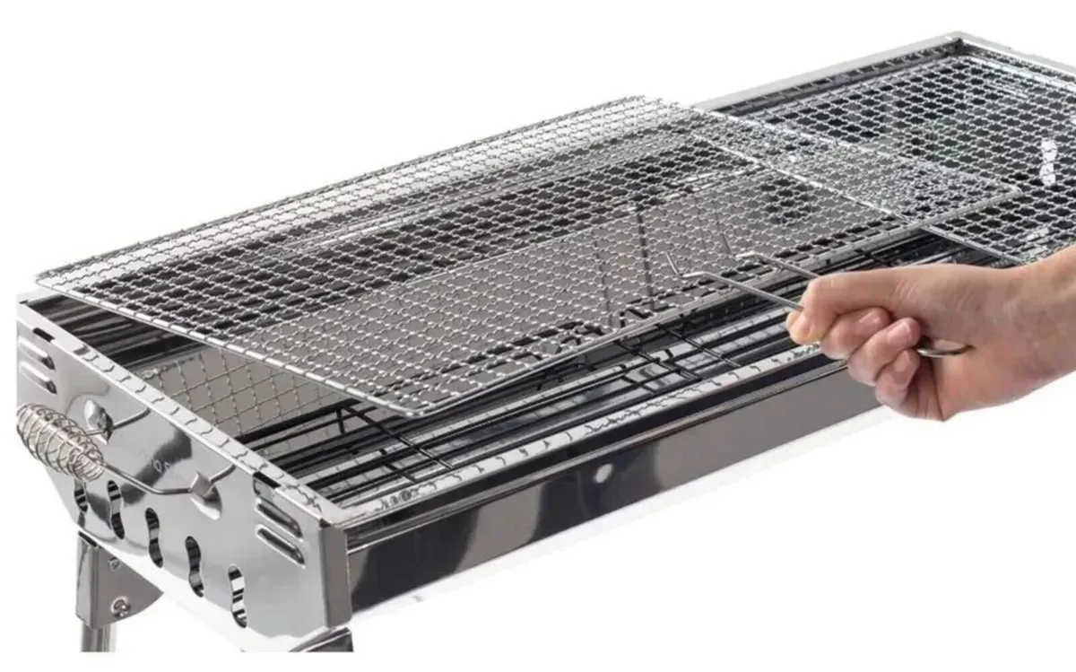 BBQ Foldable Charcoal Grill Stainless Steel - Image 4