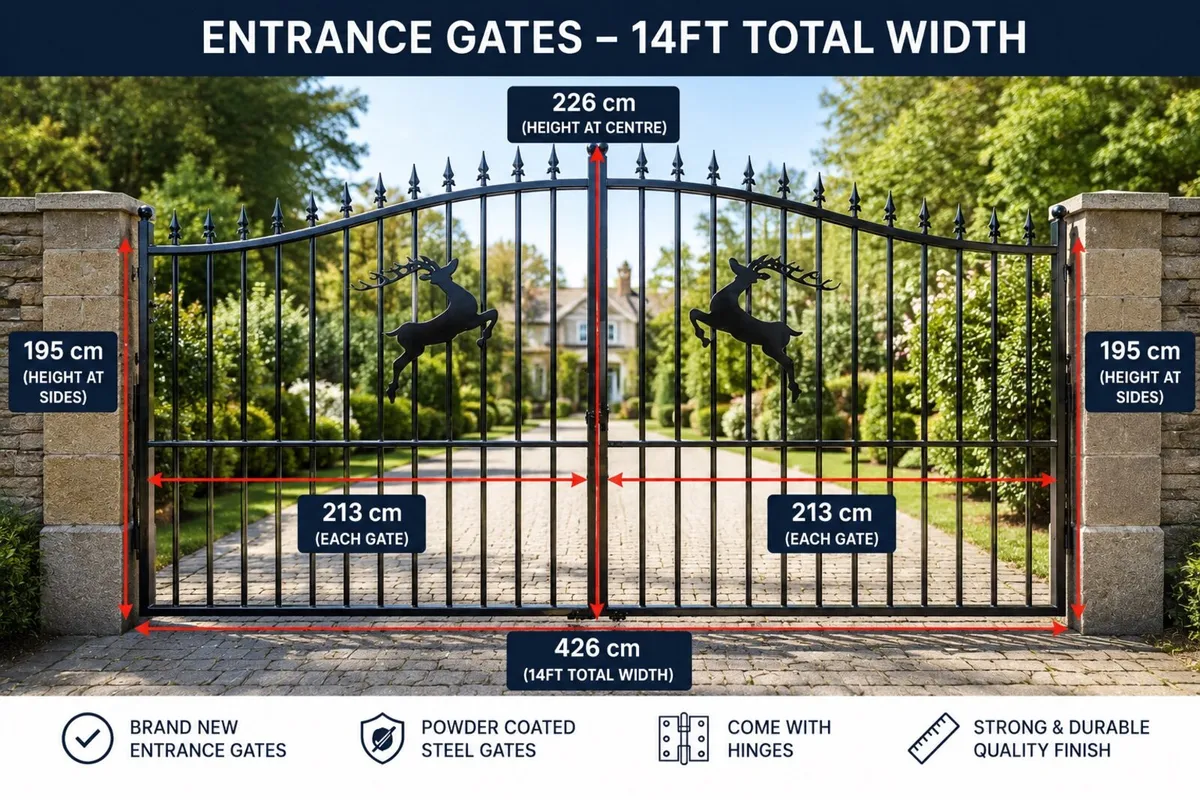 14ft Powder Coated Entrance Gates - Image 2