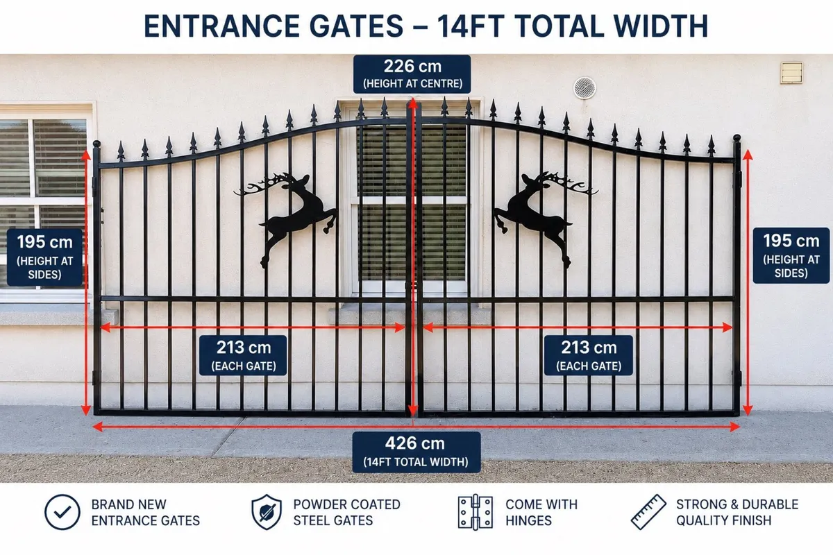 14ft Powder Coated Entrance Gates - Image 1