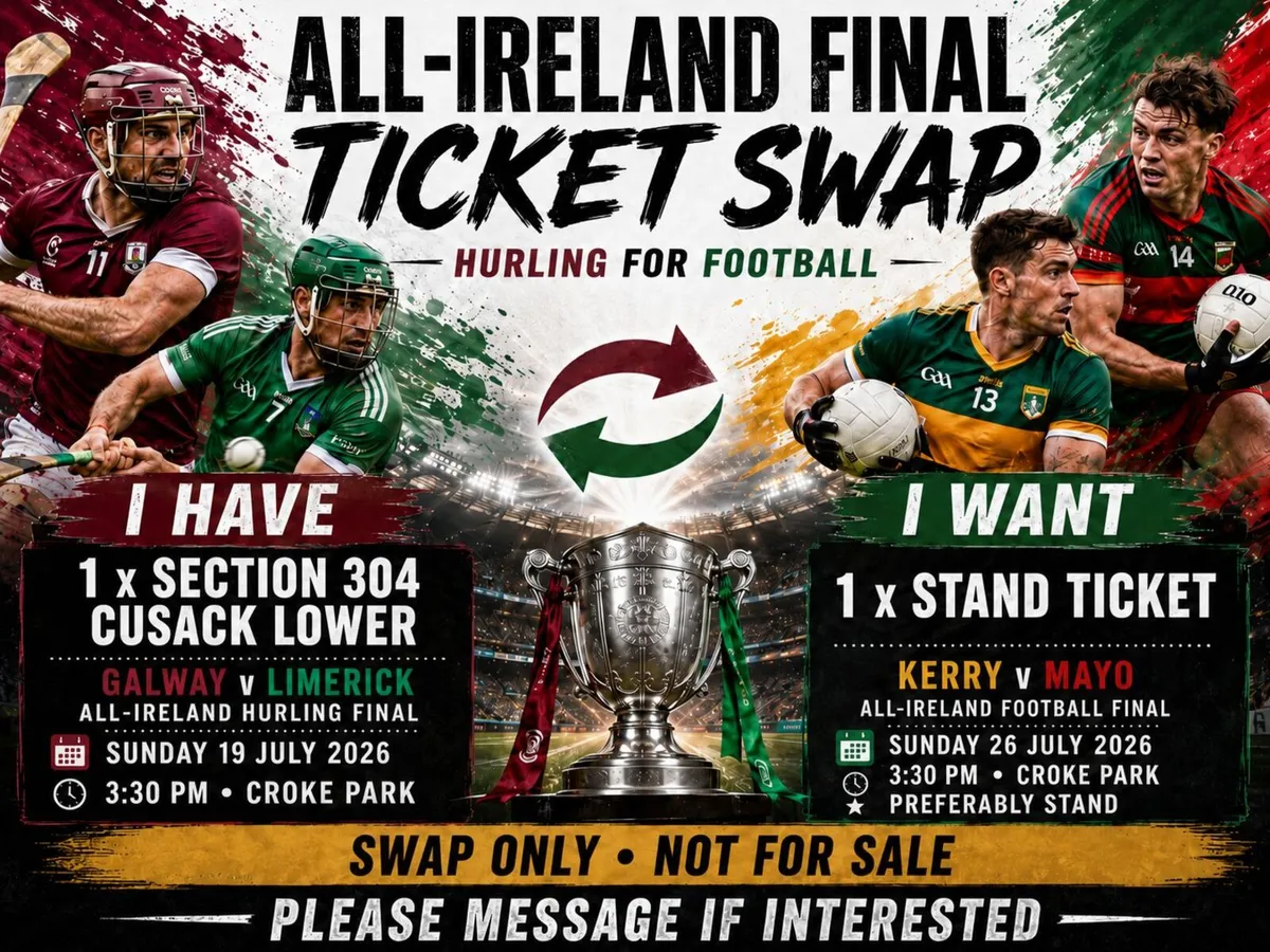 All-Ireland Hurling Final Ticket for Football Tick - Image 1