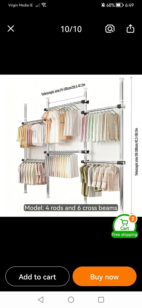 For sale clothes rail