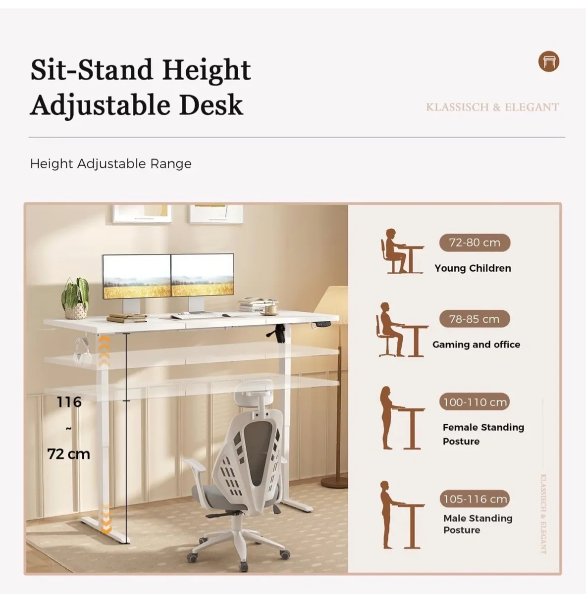 Electric Standing Desk, 2 Memory Buttons for stand - Image 2