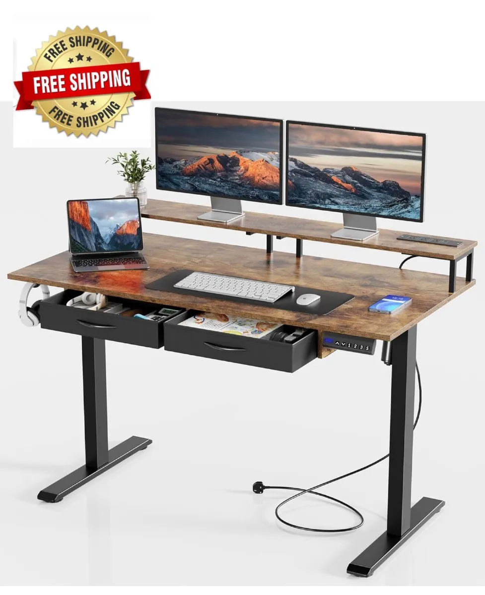 Standing Desk, Electric Height Adjustable Desk wit - Image 1