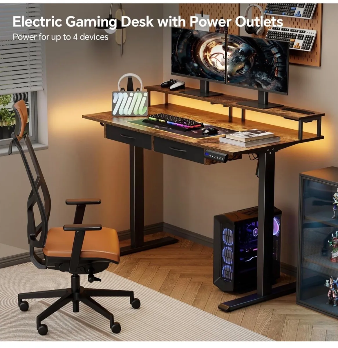 Standing Desk, Electric Height Adjustable Desk wit - Image 3