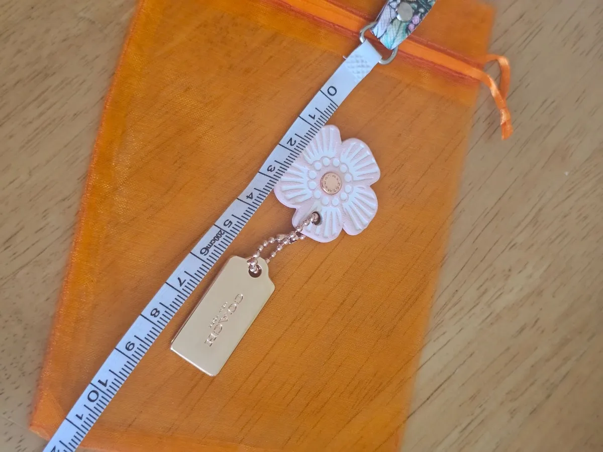 Coach Bag Charms/Tags /Rose Gold & Pink Flower/NEW - Image 2