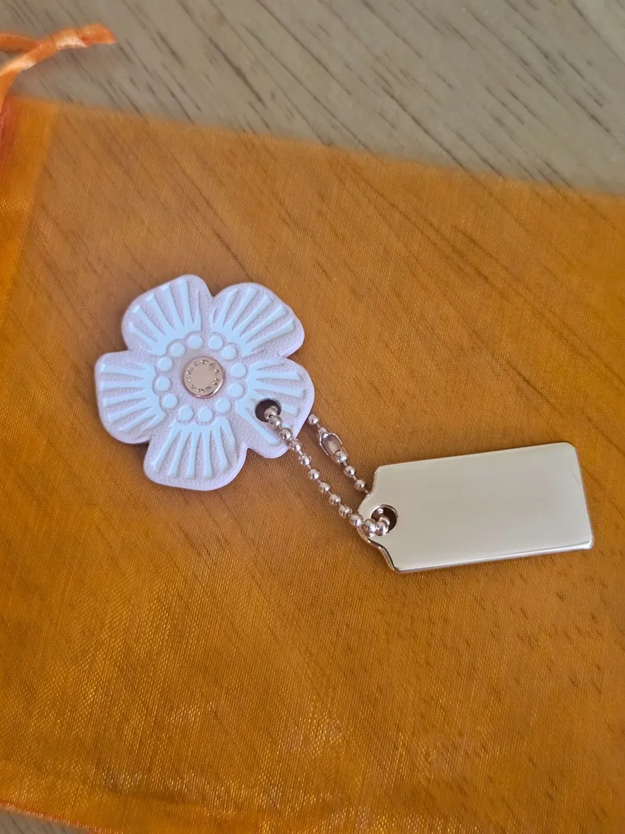 Coach Bag Charms/Tags /Rose Gold & Pink Flower/NEW - Image 4