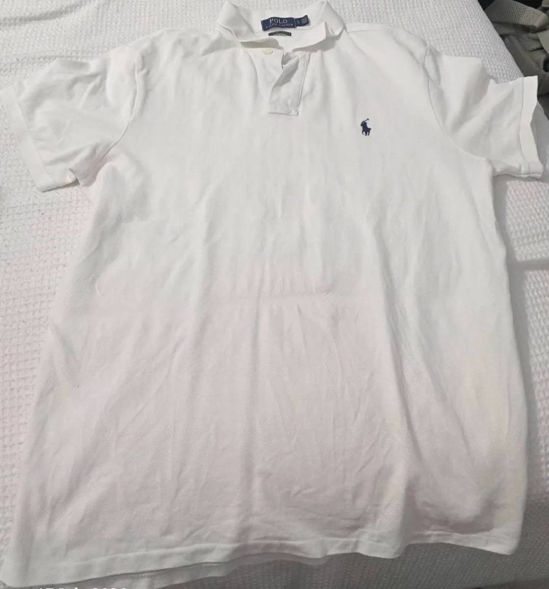 Ralph Lauren Polo Shirt – White-L-Custom Slimfit - Image 3