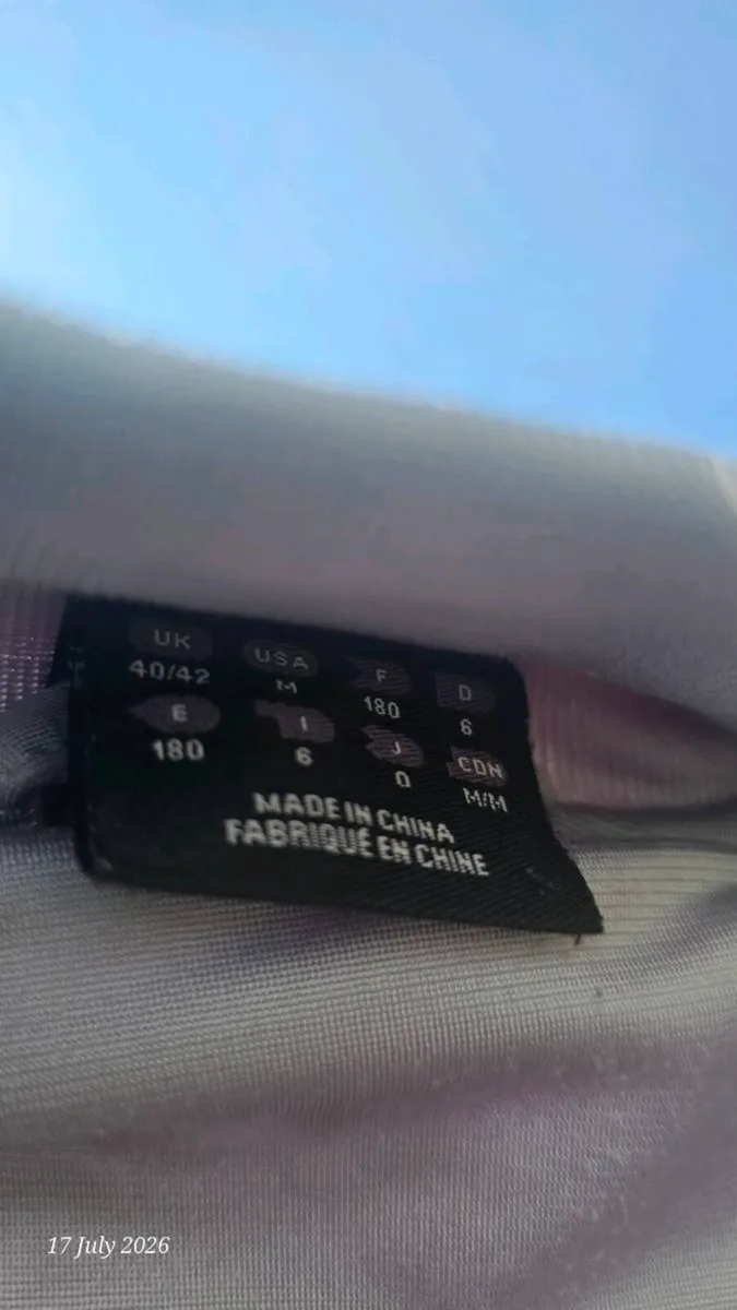 Adidas Track Jacket – Grey/Black-Size M (UK 40/42) - Image 1
