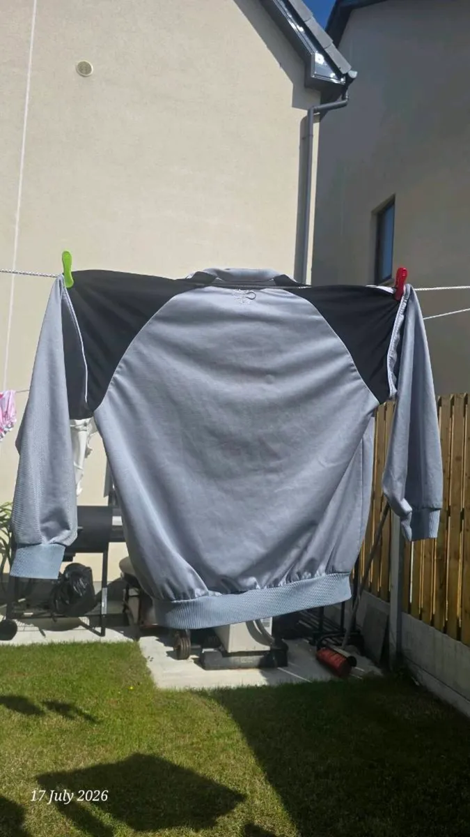 Adidas Track Jacket – Grey/Black-Size M (UK 40/42) - Image 3