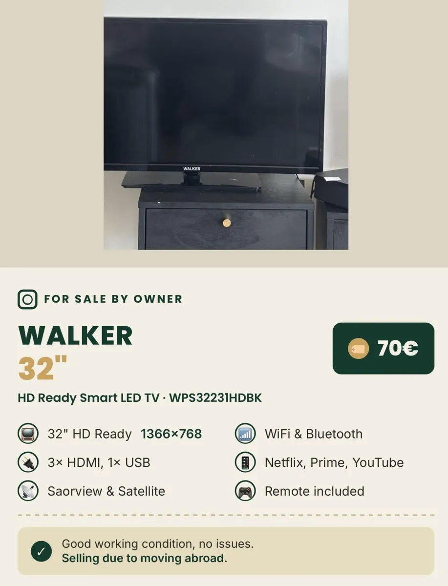 WALKER 32' HD READY SMART LED TV