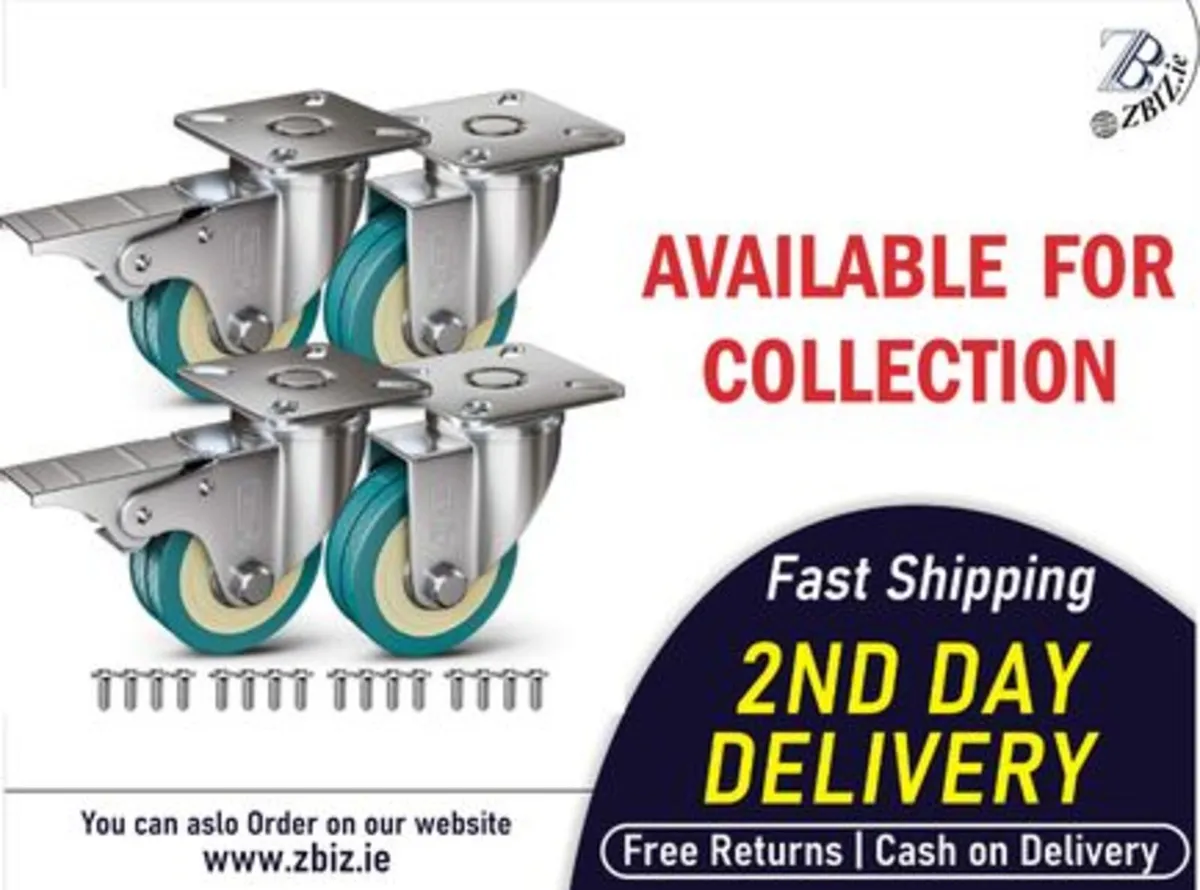 Castor Wheels 50mm with Screws 200KG Load - Image 1