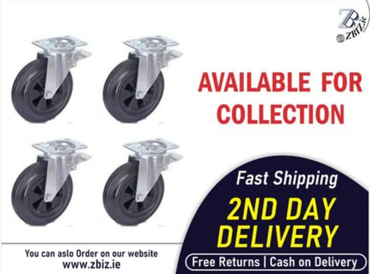 Castor Wheels 200mm Heavy Duty 800KG Set - Image 1
