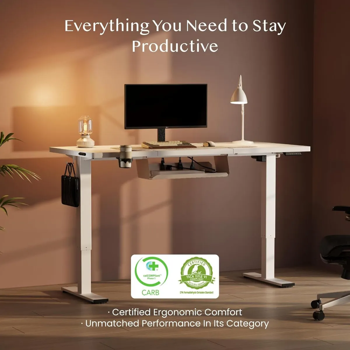 E1 Plus One Piece Electric Standing Desk Height - Image 2