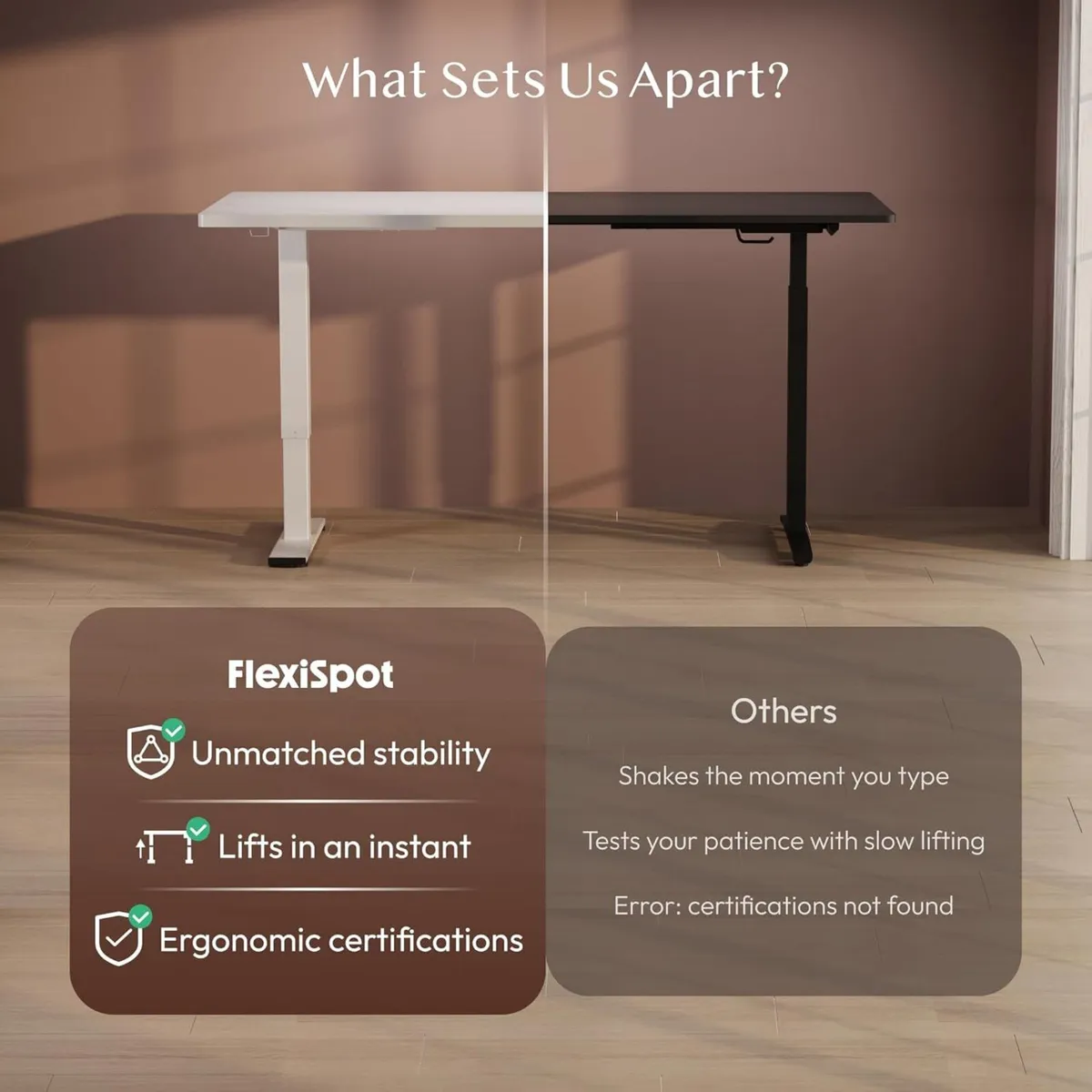 E1 Plus One Piece Electric Standing Desk Height - Image 3