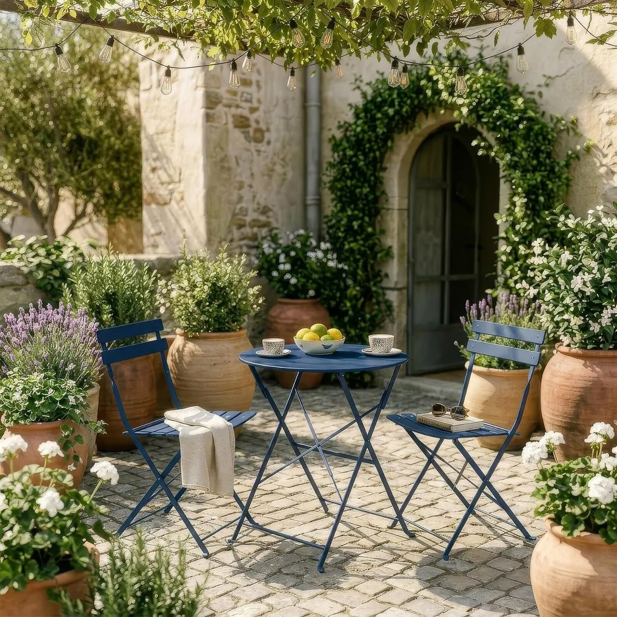 2 Seater Round Bistro Garden Furniture Set - Image 2