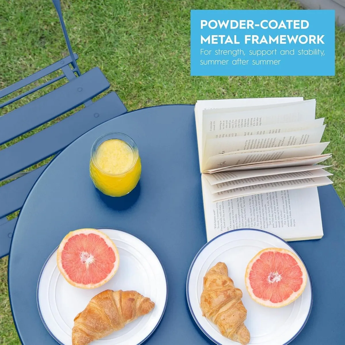 2 Seater Round Bistro Garden Furniture Set - Image 3
