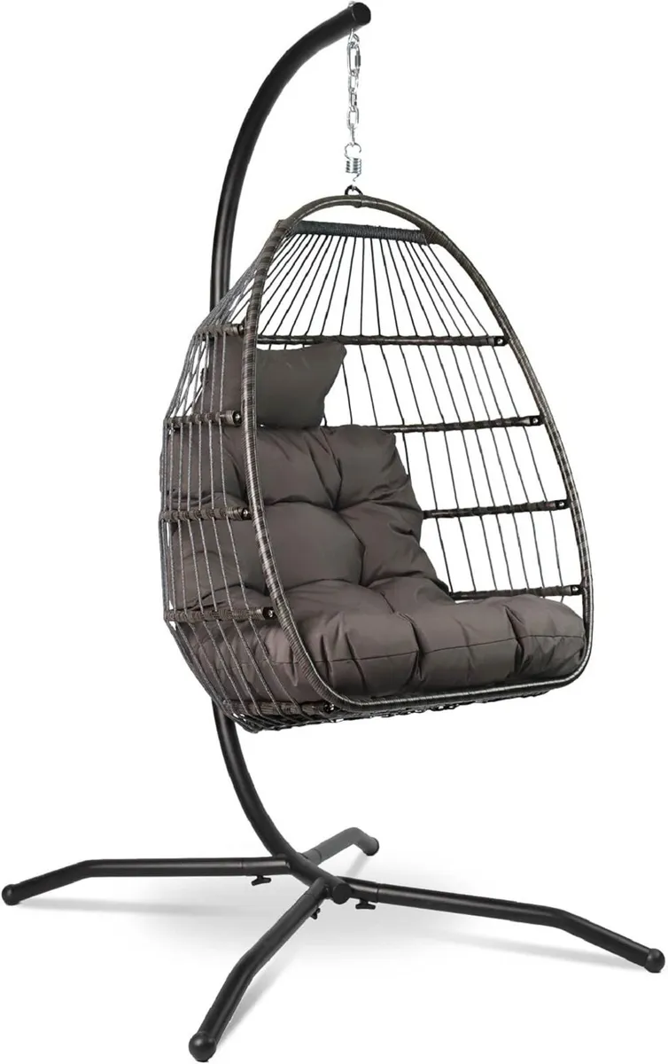 Egg Chair with Stand Rattan Hanging - Image 1