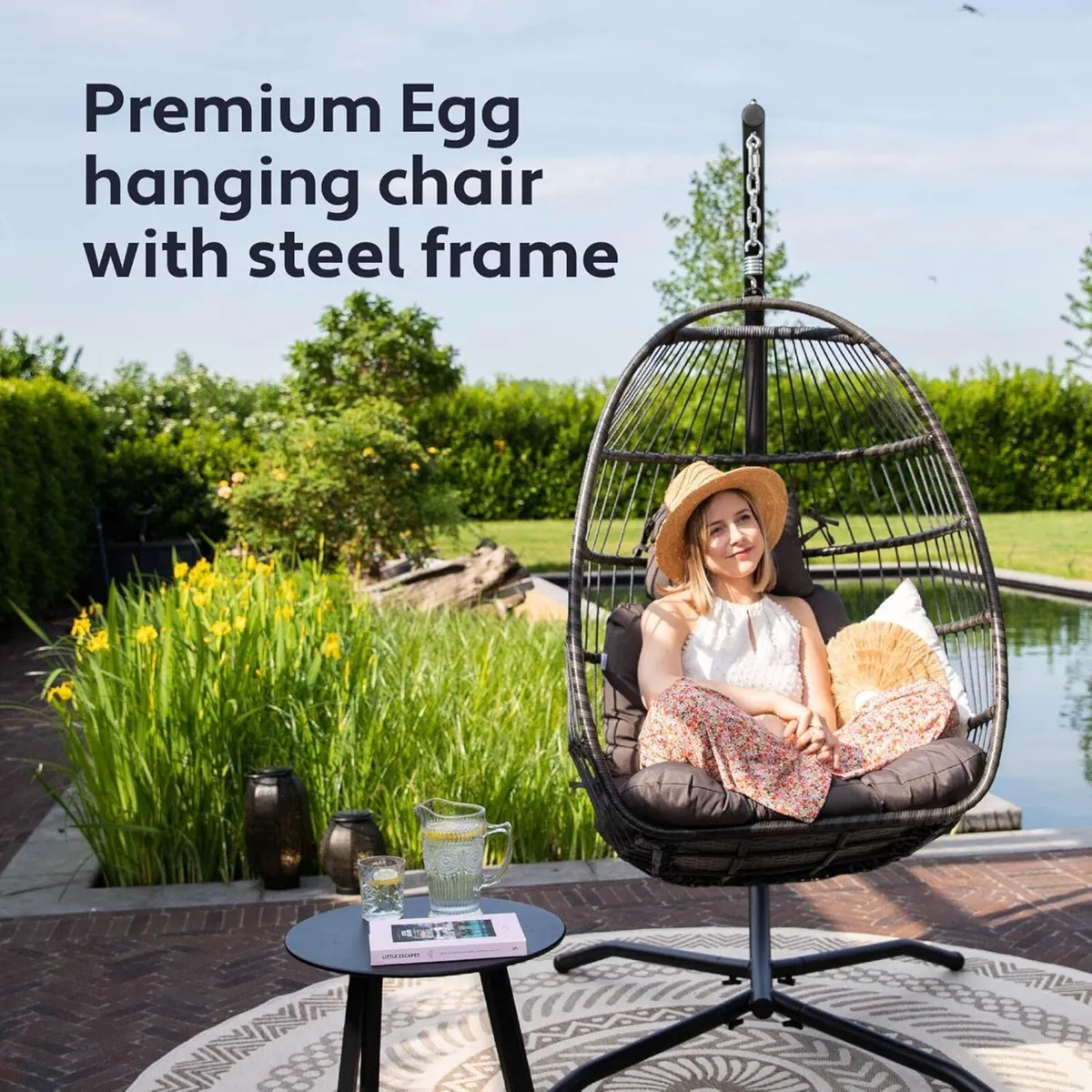 Egg Chair with Stand Rattan Hanging - Image 2