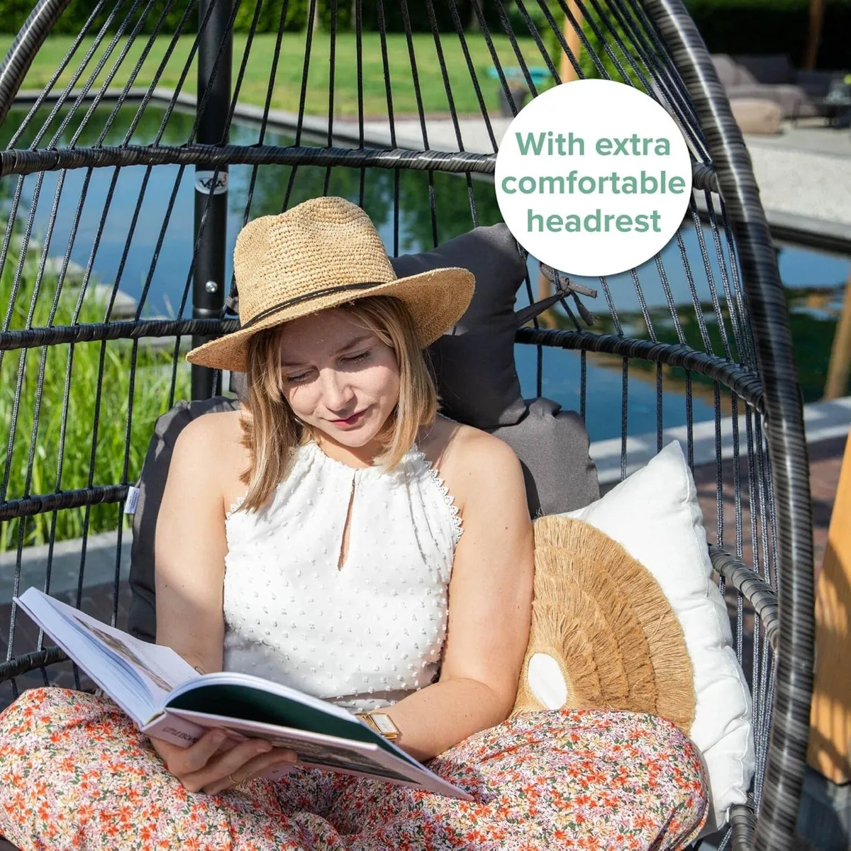 Egg Chair with Stand Rattan Hanging - Image 3