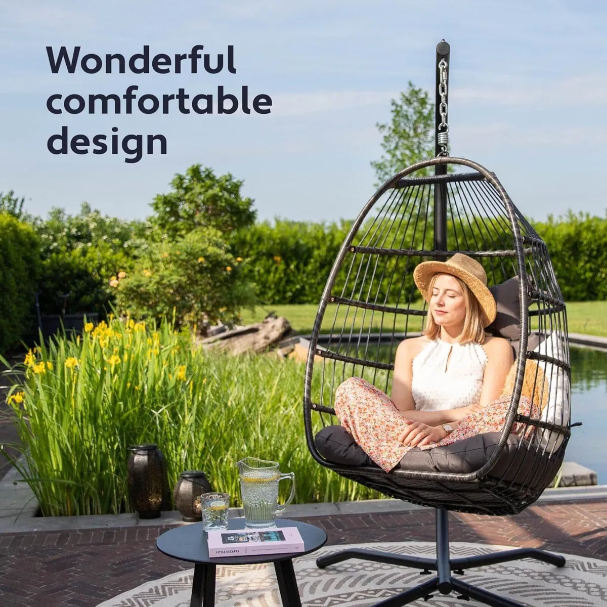 Egg Chair with Stand Rattan Hanging - Image 4