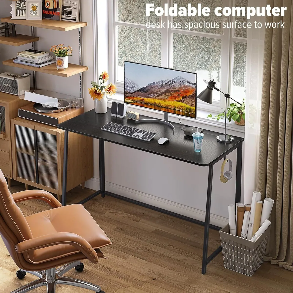 Faux Marble Folding Desk Small Office - Image 3