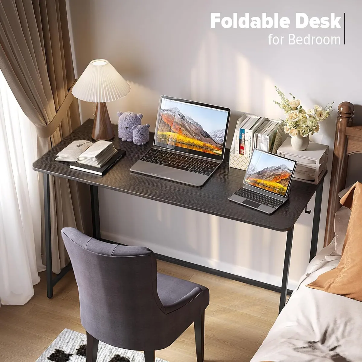 Faux Marble Folding Desk Small Office - Image 4