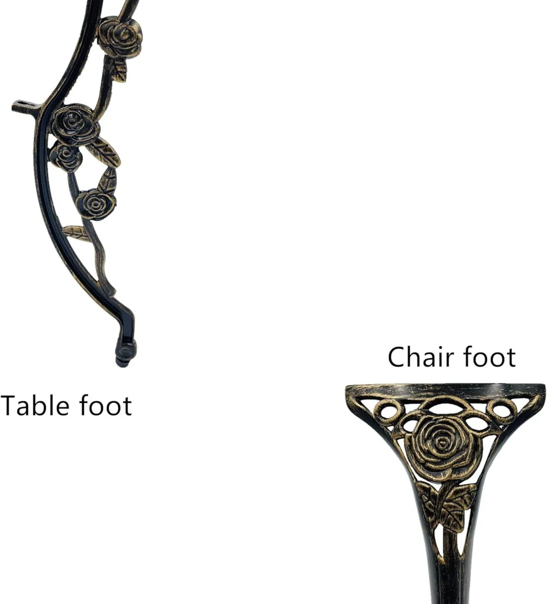 Outdoor Furniture Bistro Set with Rose Pattern 1 - Image 4
