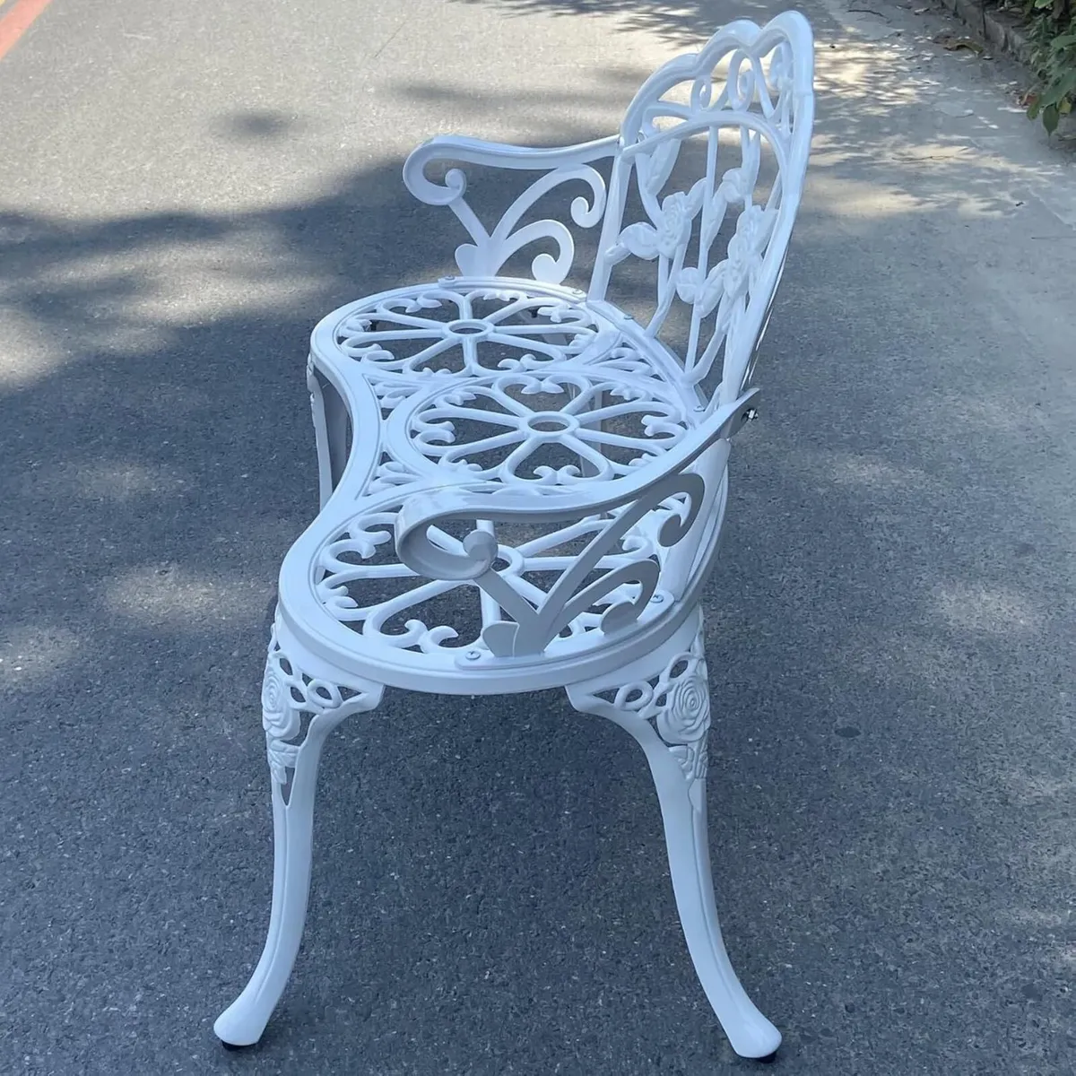 Garden Bench Metal Aluminium Rose - Image 3