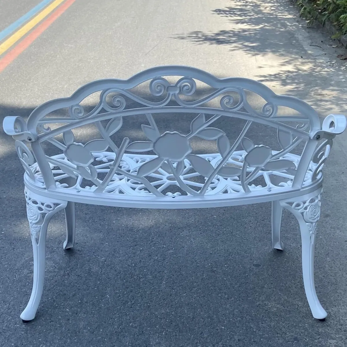 Garden Bench Metal Aluminium Rose - Image 4
