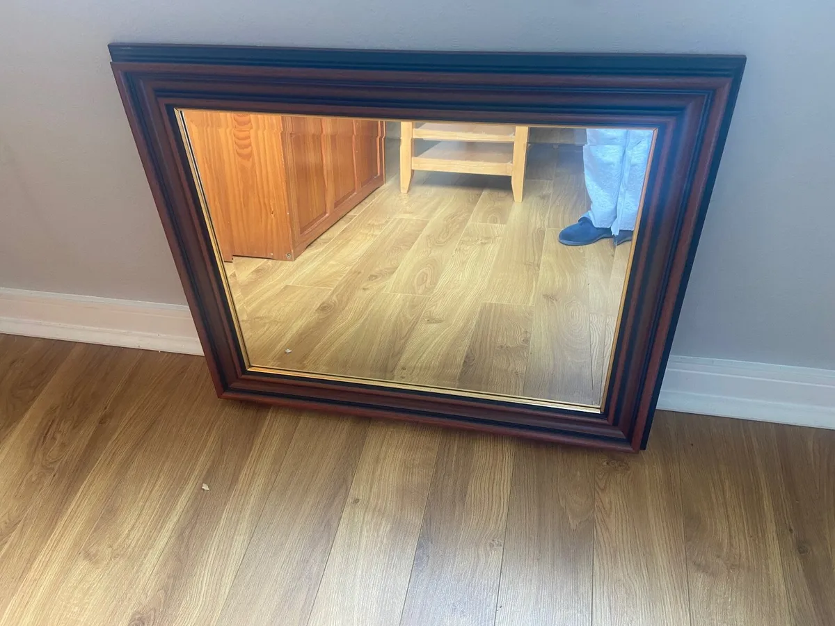 Large Decorative Wall Mirror – Mahogany Frame - Image 2