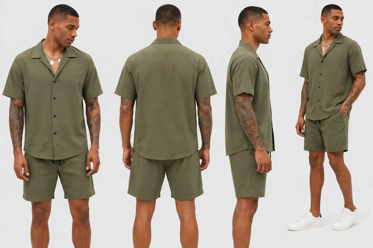 Urbanie Men's Summer Set – Short Sleeve Shirt & Sh - Image 3