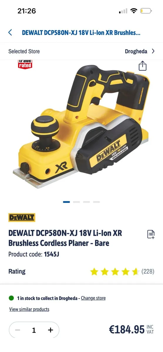 Dewalt 18v planner for sale - Image 2