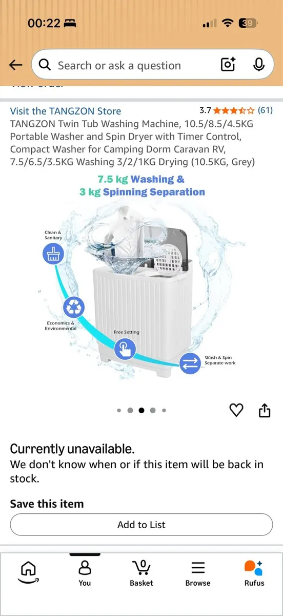 Twin tub washing machine - Image 3