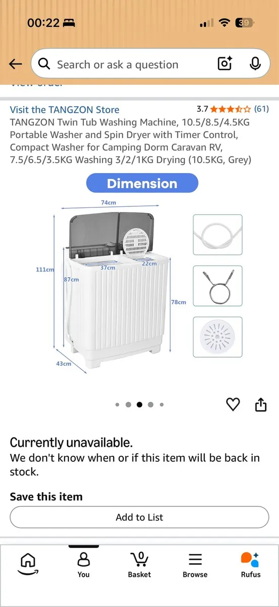 Twin tub washing machine - Image 2