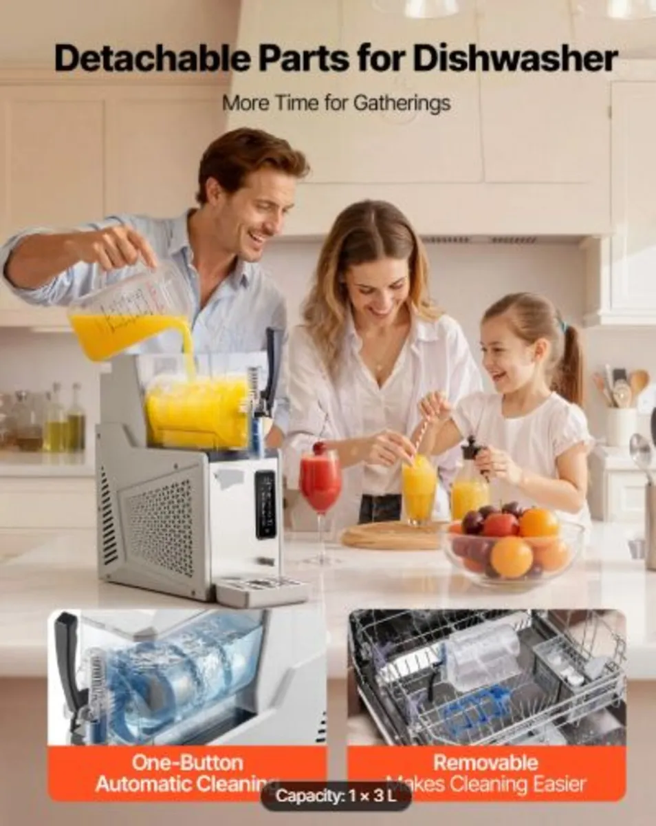 Slushie Machine, 3L/100oz No Ice Needed Slushy - Image 4
