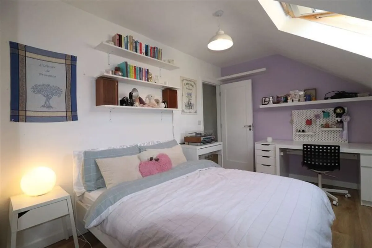 Bed, bed side table and desk - Image 1