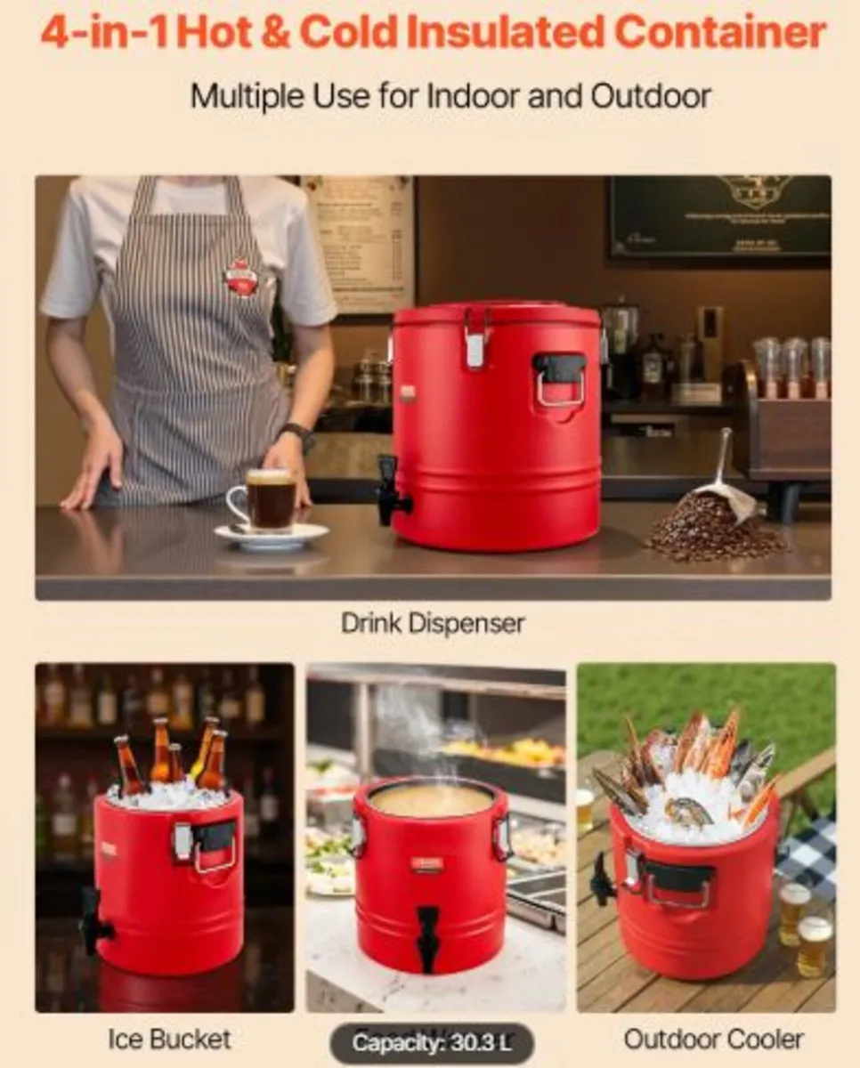 Insulated Beverage Dispenser, 8 Gal/30.3L Thermal - Image 2